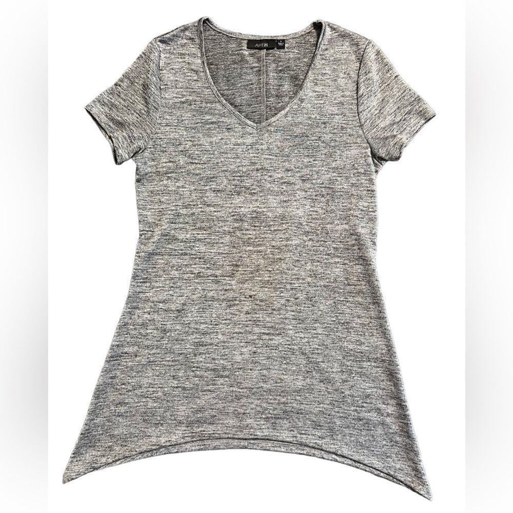 Apt 9 Shark Bite Hem Tunic Silver & Gray Sz Small